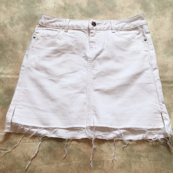 calvin klein white denim skirt